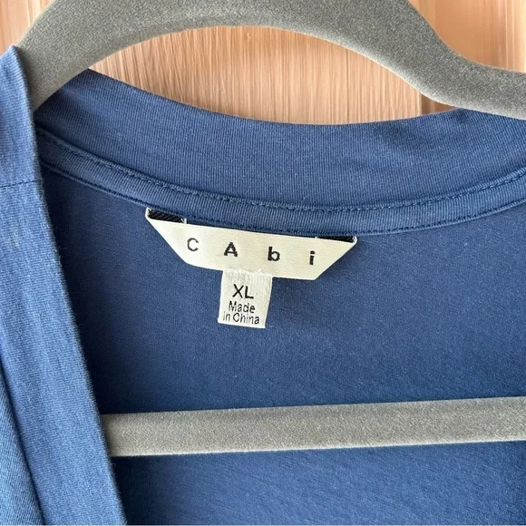 CAbi Blue Long Sleeve Wrap Top - Picture 2 of 6
